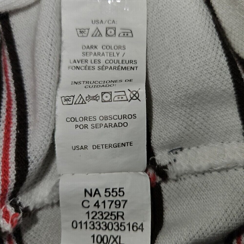 Chaps Men's White Striped Polo Size XL - Picture 5 of 7